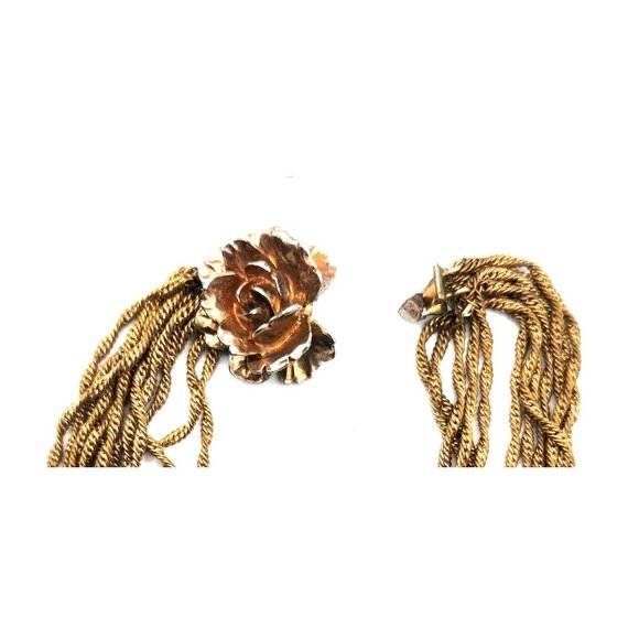 Vintage Multi Strand Chain Necklace With Rose Clasp - VOGUE - Picture 2 of 3